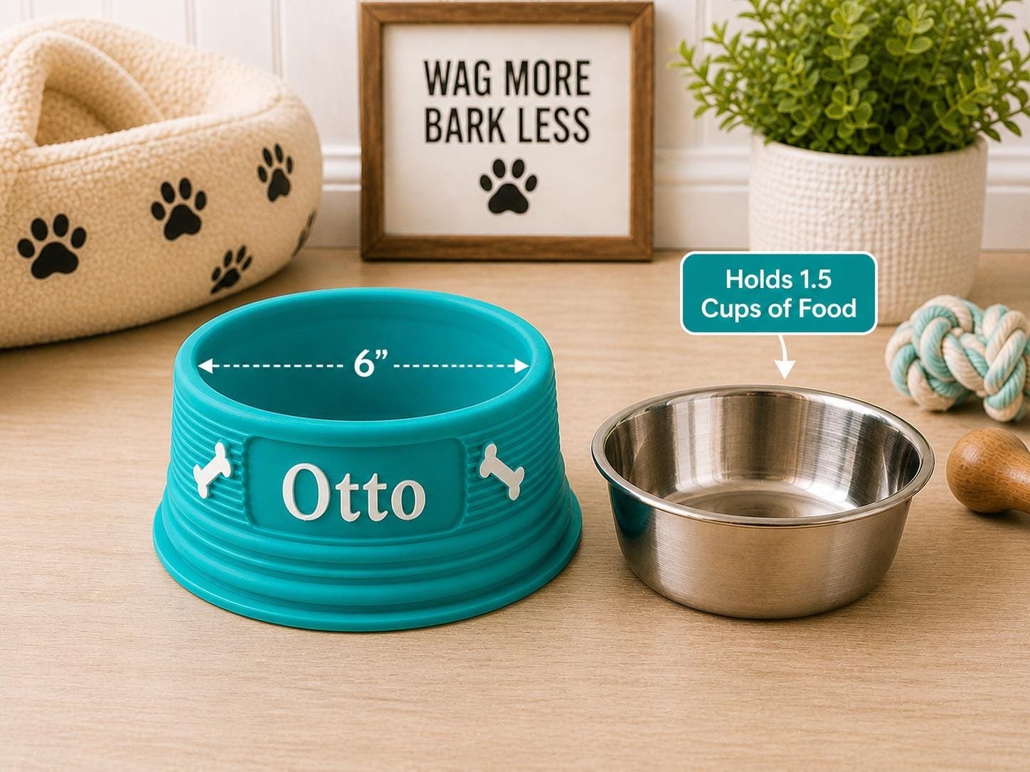 Personalized Dog Bowl shown from another angle