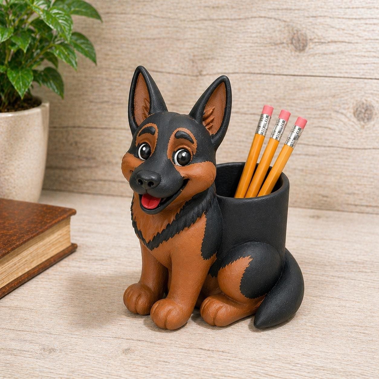 German Shepherd Pencil Holder by Four Loyal Paws
