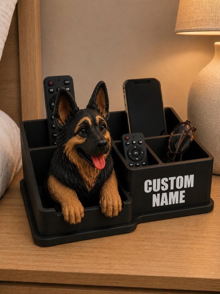 German Shepherd Nightstand Organizer displayed in a styled product setting