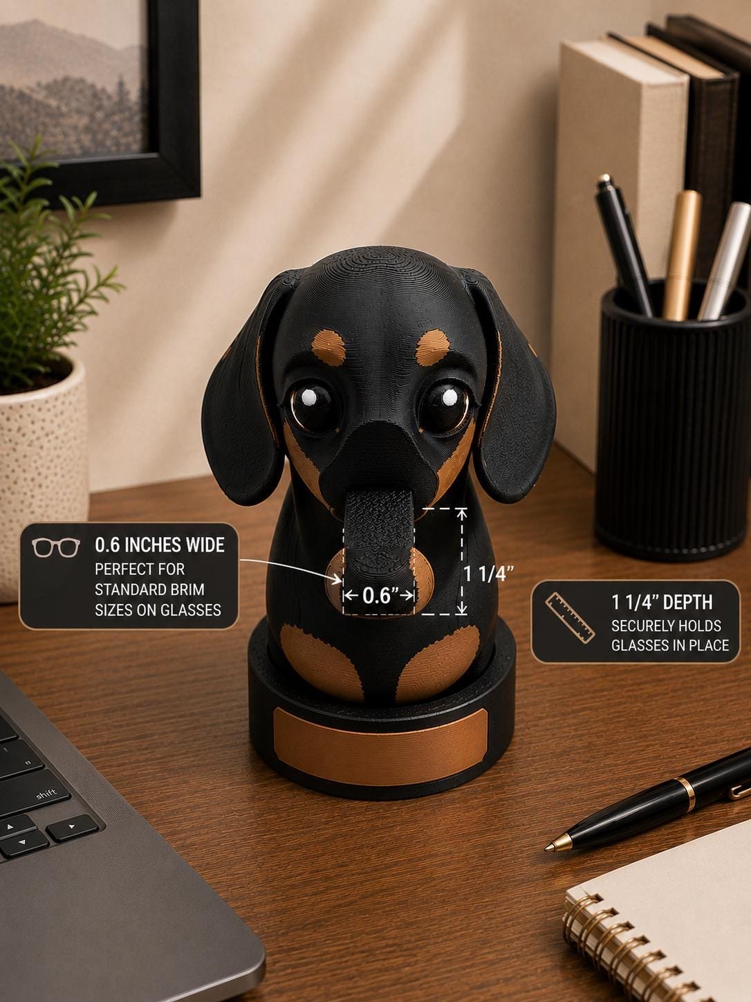 Custom Dachshund Glasses Holder product details