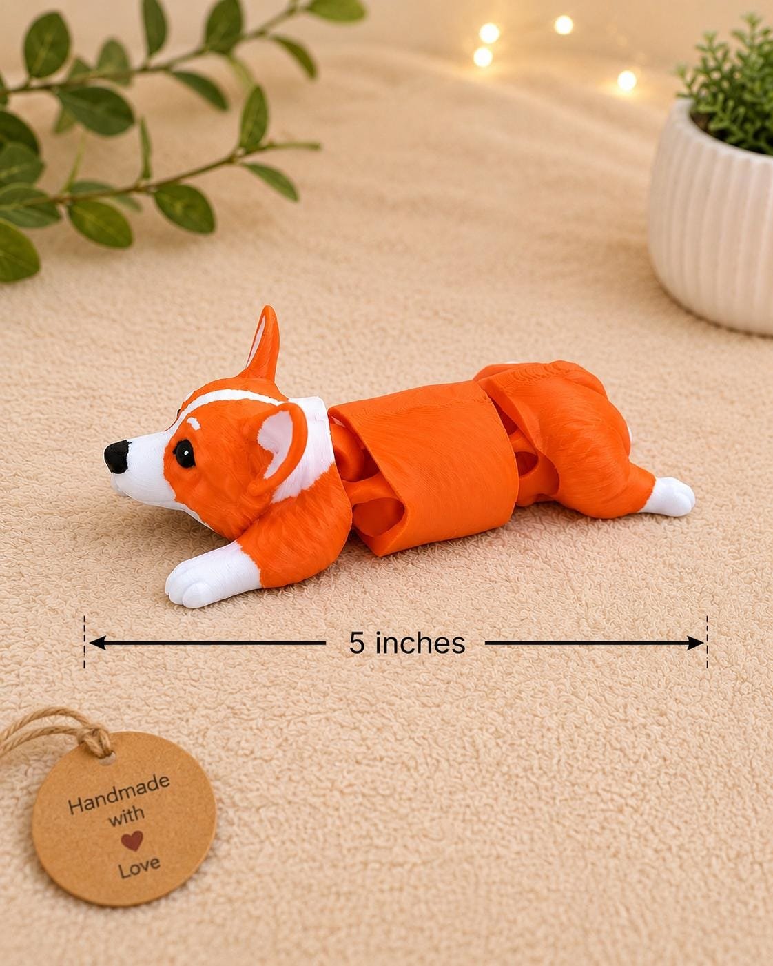 Articulated Corgi Fidget Toy shown from another angle