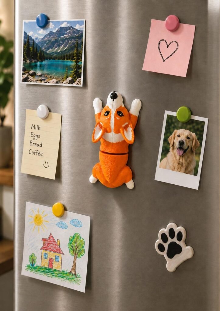 Articulated Corgi Magnet displayed in a styled product setting