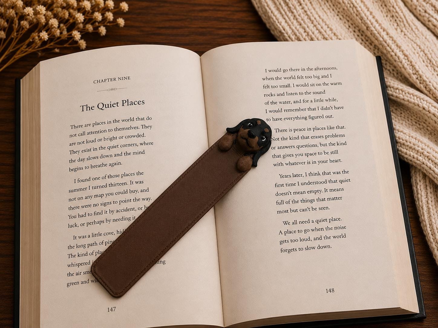 Dachshund Bookmark for Book Lovers shown from another angle
