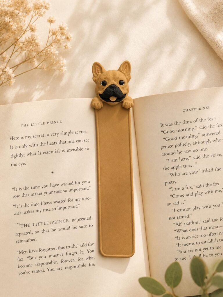 French Bulldog Bookmark displayed in a styled product setting