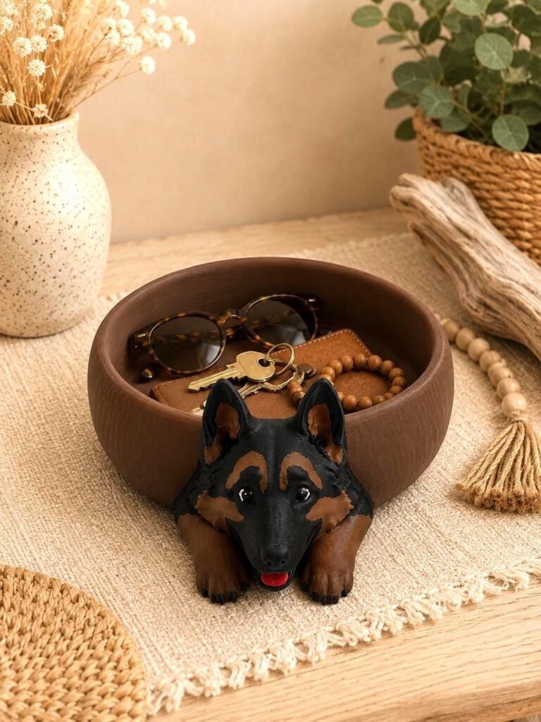 German Shepherd Catch All Bowl displayed in a styled product setting