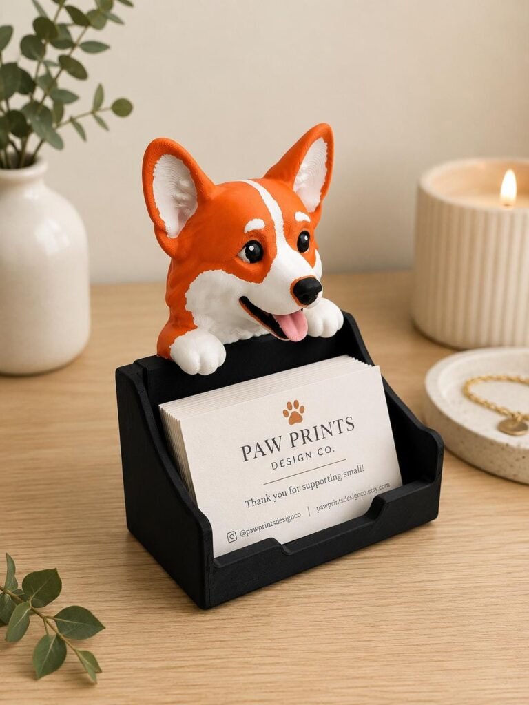 Corgi Business Card Holder displayed in a styled product setting