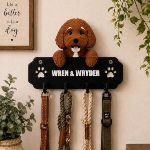 Personalized Maltipoo Dog Leash Holder by Four Loyal Paws