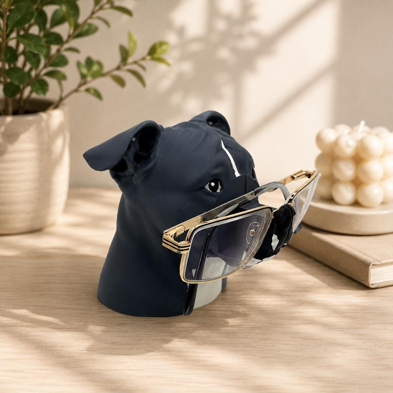 Pit Bull Glasses Holder shown from another angle