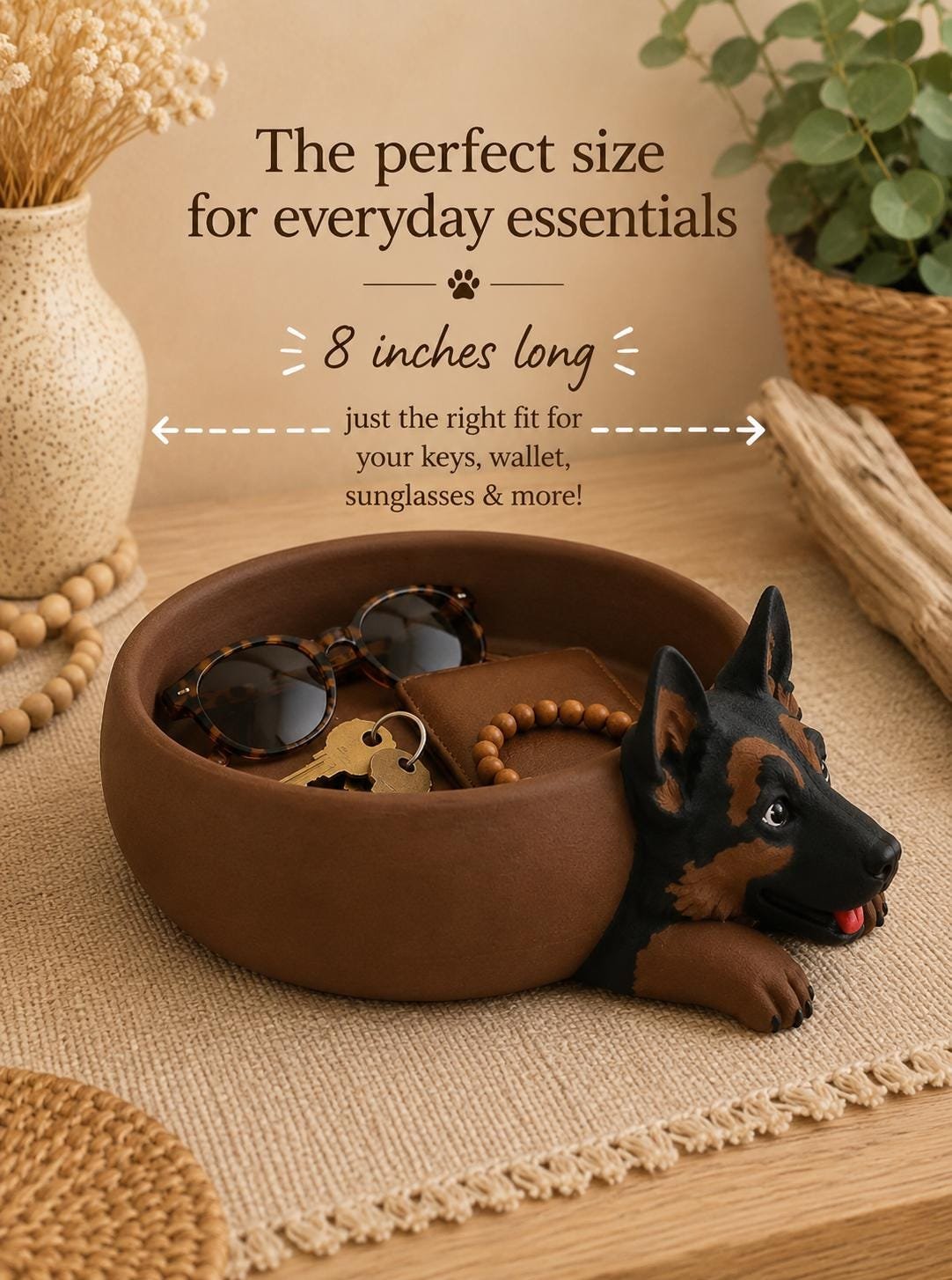 German Shepherd Catch All Bowl shown from another angle