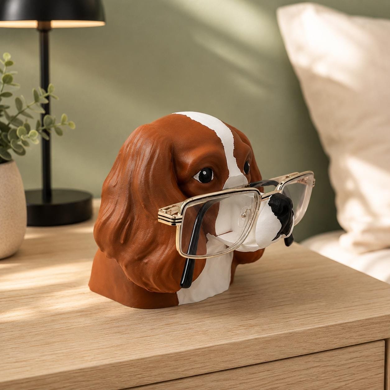 Cavalier King Charles Spaniel Glasses Holder shown from another angle