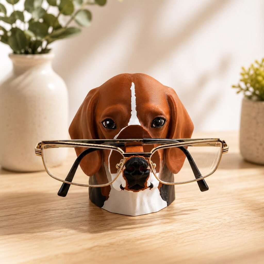 Beagle Glasses Holder displayed in a styled product setting