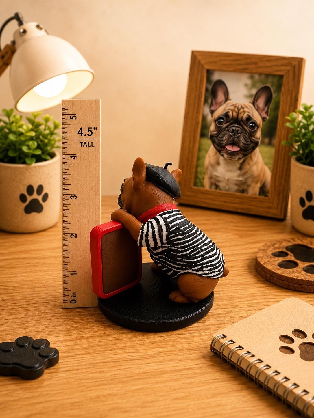 Funny French Bulldog Figurine shown from another angle