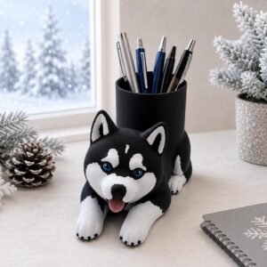 Siberian Husky Pen Holder by Four Loyal Paws