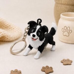Border Collie Keychain by Four Loyal Paws