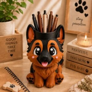 German Shepherd Pen Holder by Four Loyal Paws