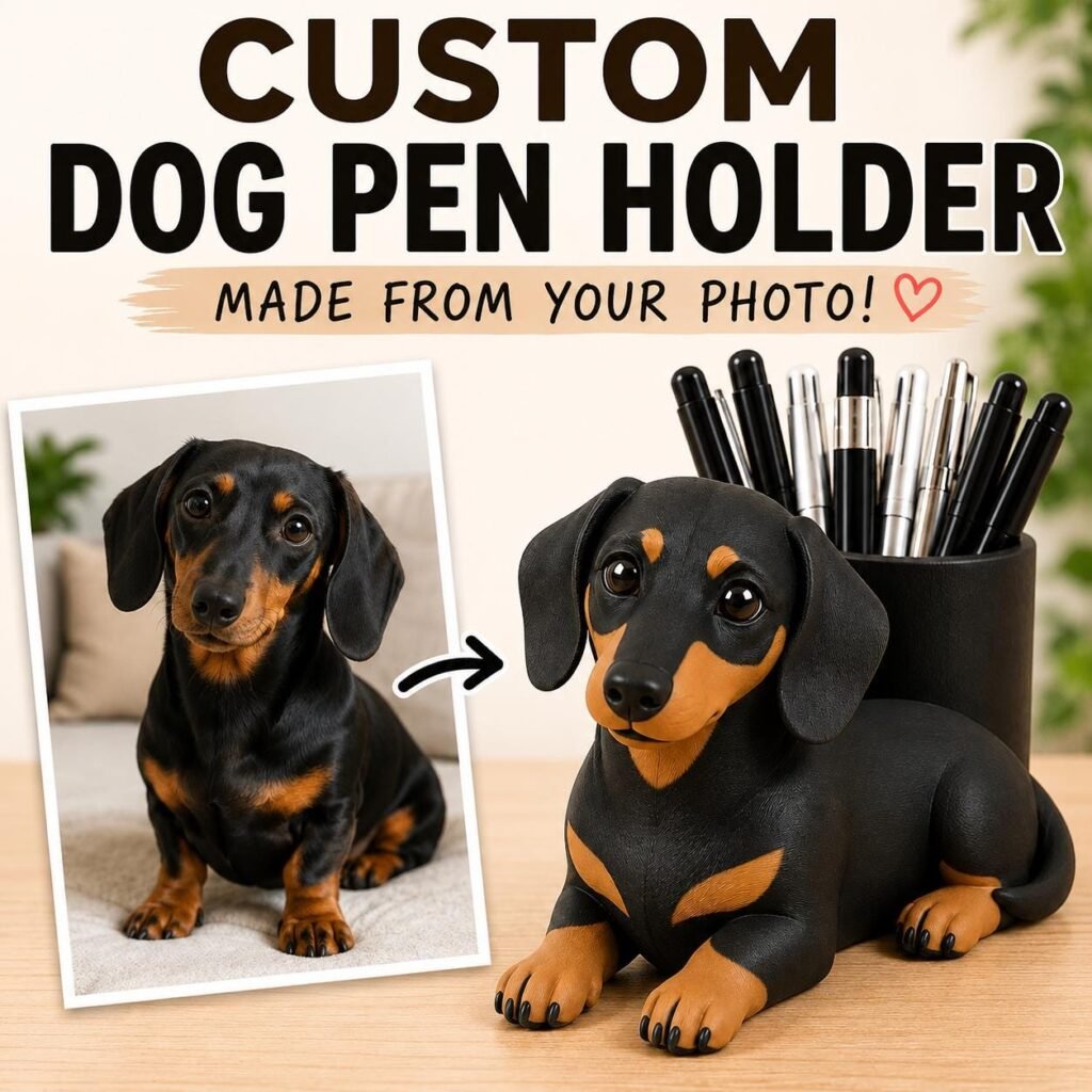 Custom Dog Pen Holder From Photo by Four Loyal Paws