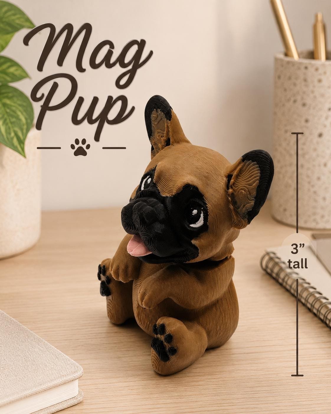 French Bulldog Magnet shown from another angle