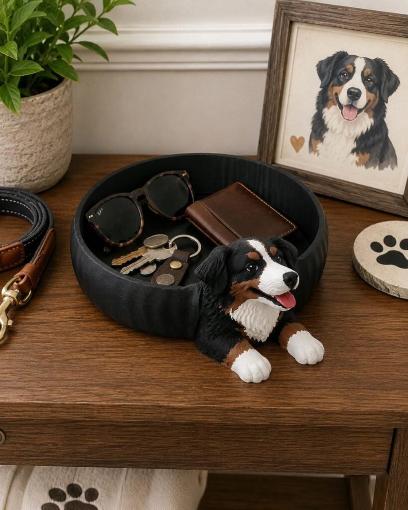 Australian Shepherd Catch All Tray displayed in a styled product setting