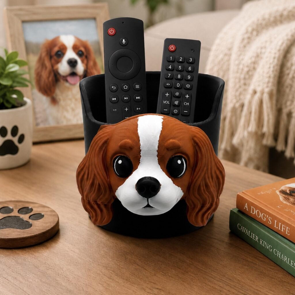Cavalier King Charles Remote Holder displayed in a styled product setting