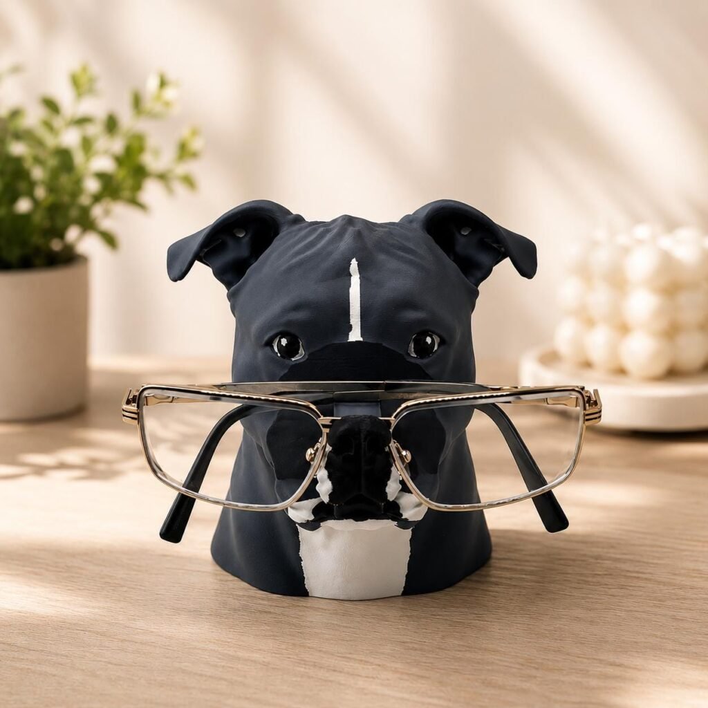 Pit Bull Glasses Holder displayed in a styled product setting