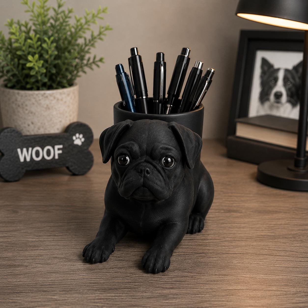Pug Pen Holder by Four Loyal Paws