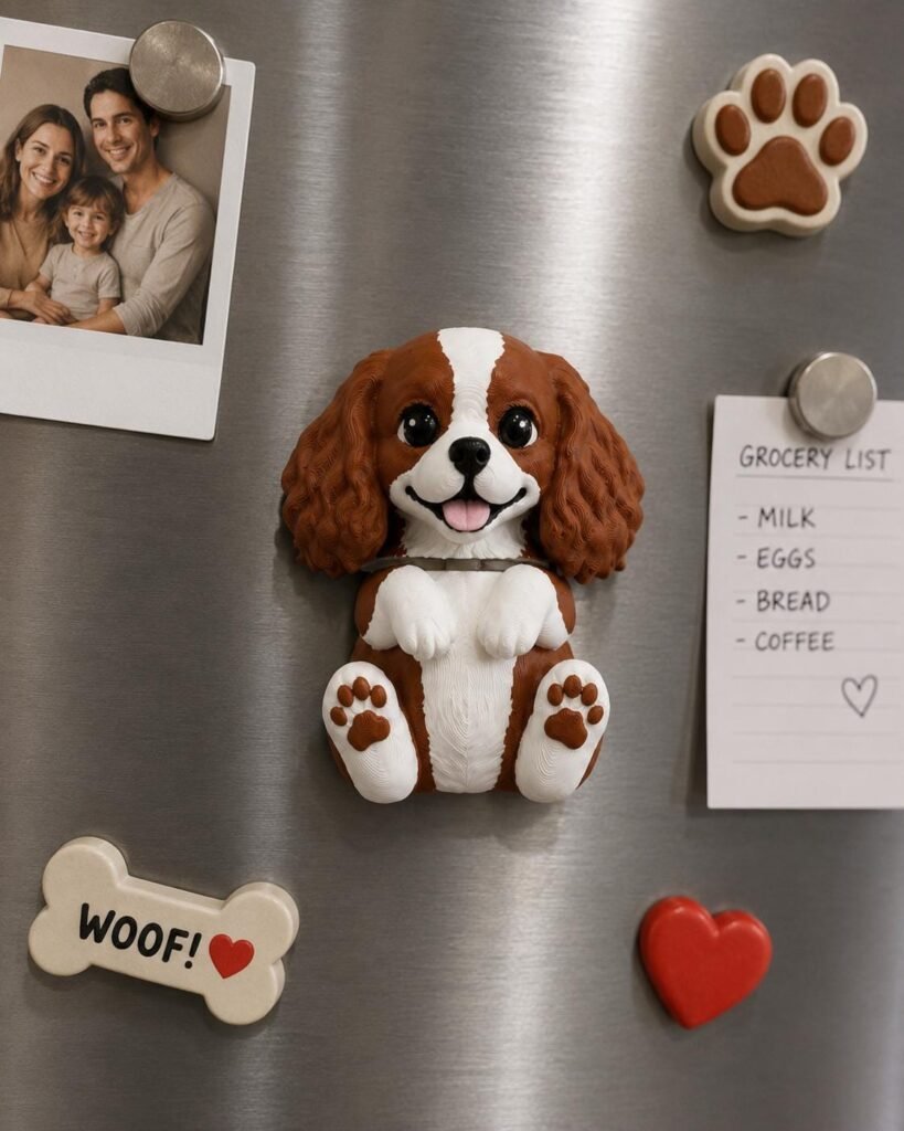 Cavalier King Charles Magnet displayed in a styled product setting