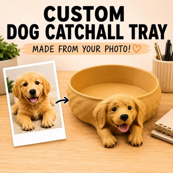Custom dog catch-all tray created from a pet photo