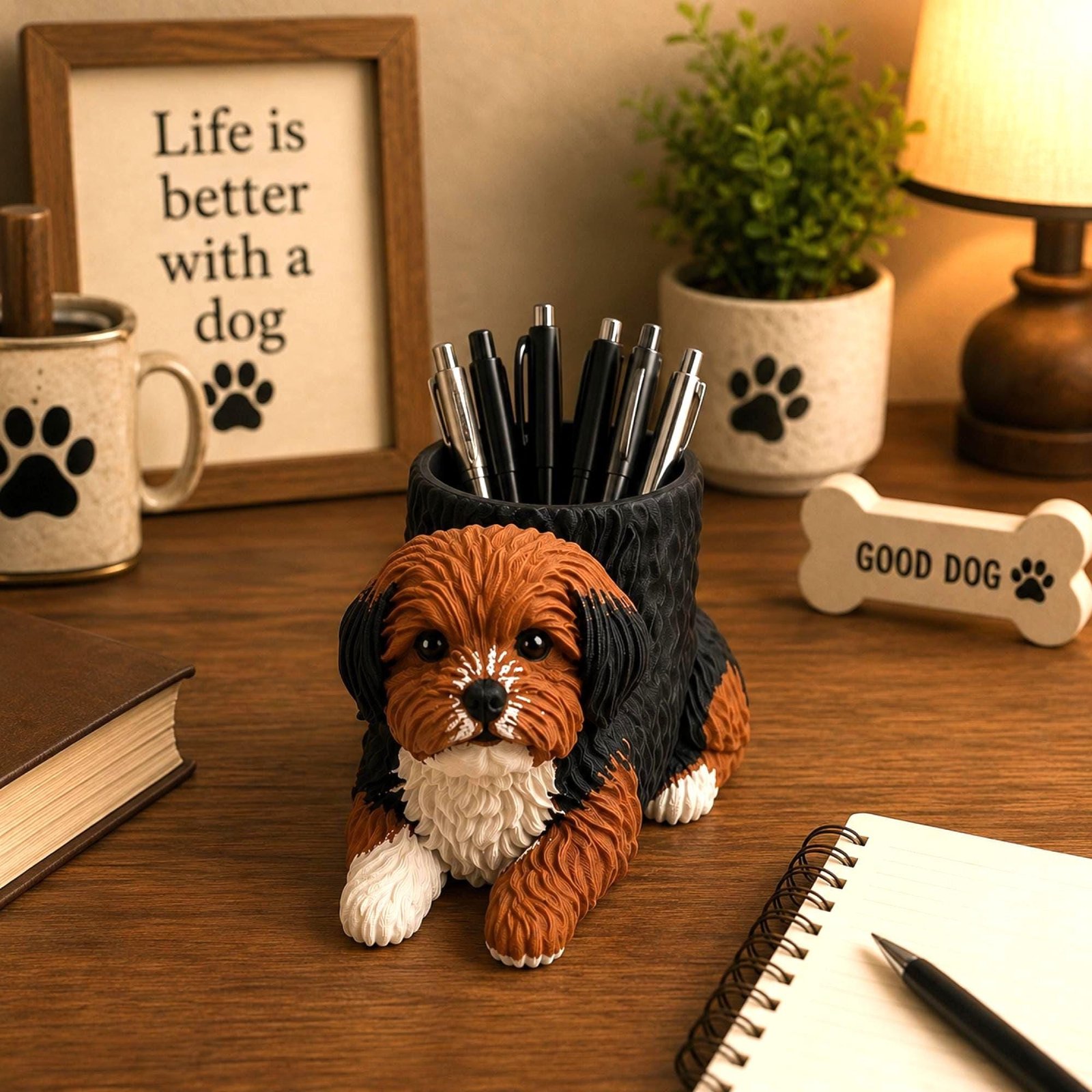 Cavapoo Pen Holder by Four Loyal Paws