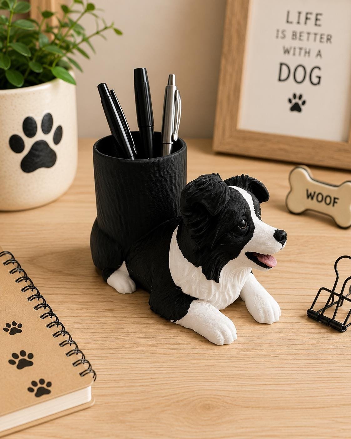 Border Collie Pen Holder product details