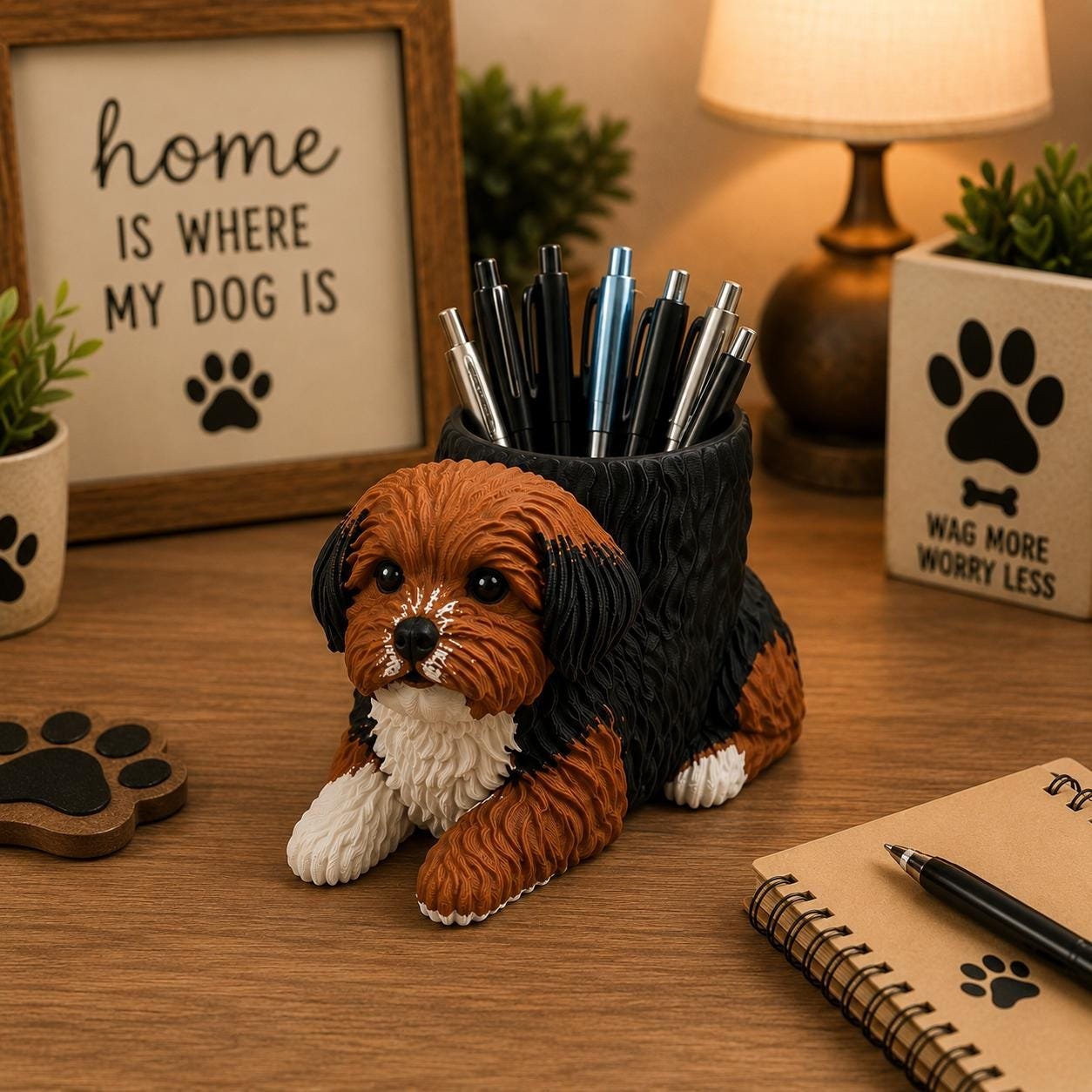 Cavapoo Pen Holder shown from another angle