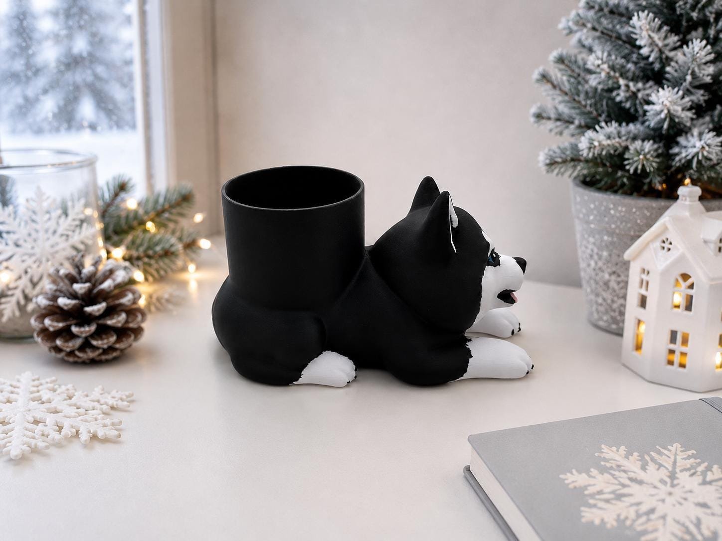 Siberian Husky Pen Holder product details