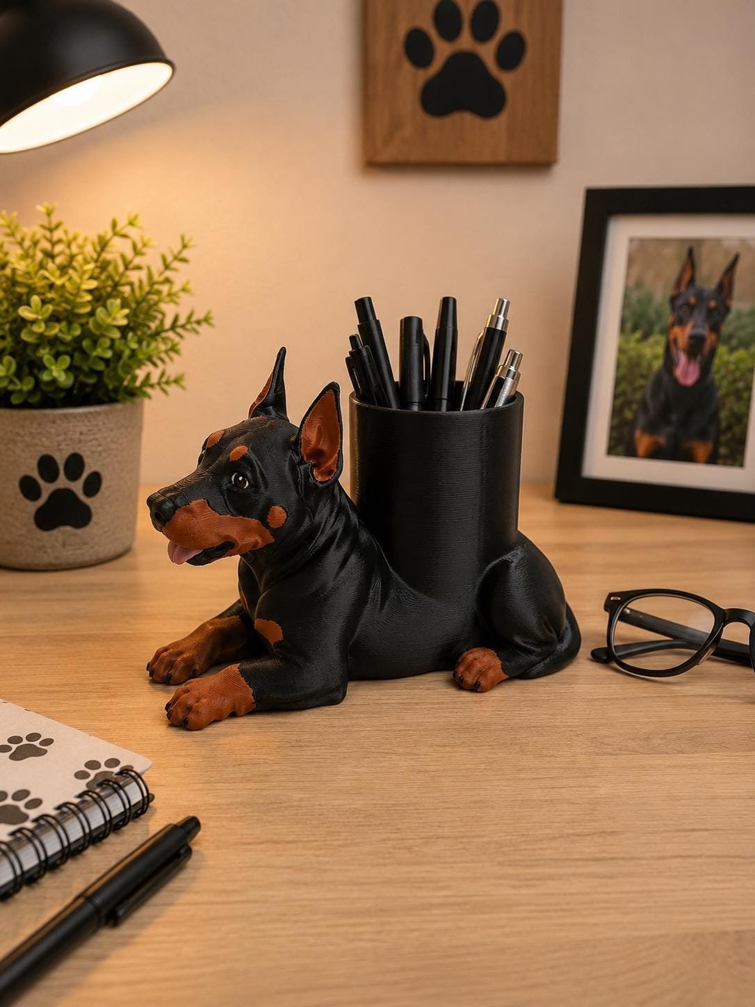 Doberman Pen Holder for Desk product details