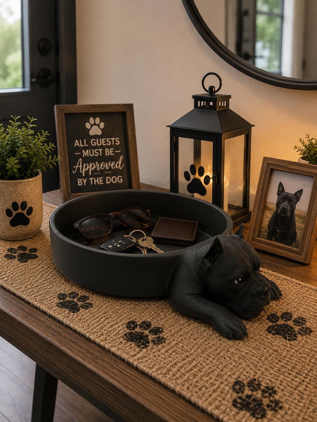 Cane Corso Catchall Tray shown from another angle