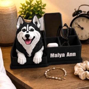 Siberian Husky Nightstand Organizer by Four Loyal Paws