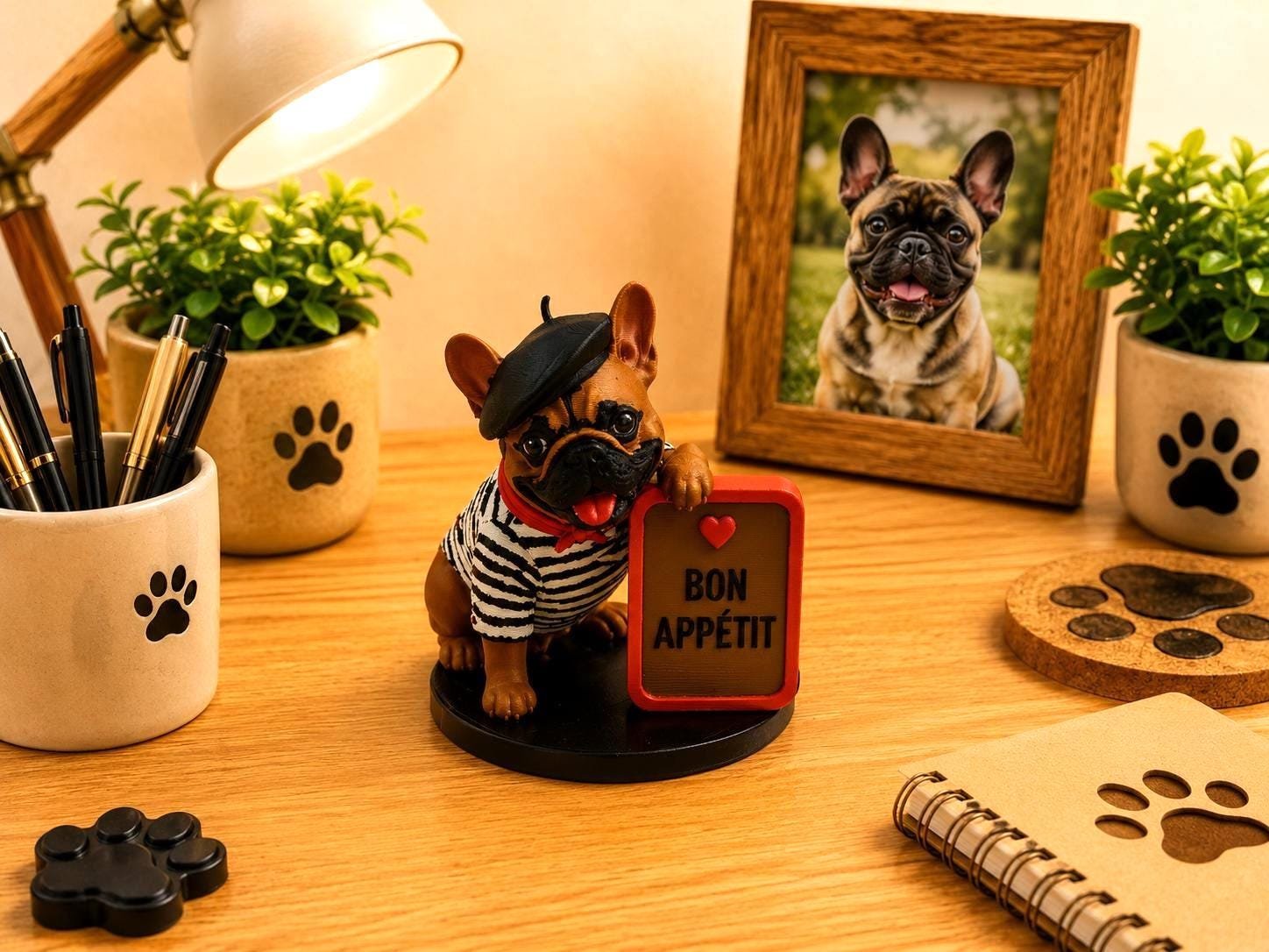 Funny French Bulldog Figurine by Four Loyal Paws