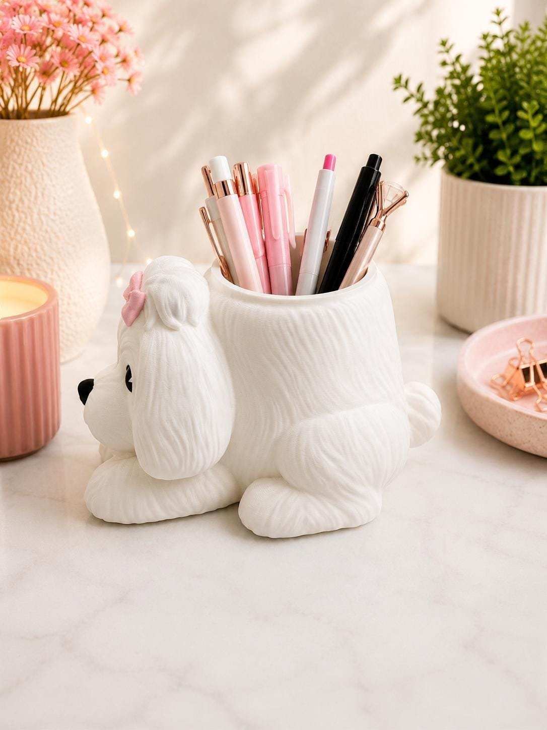 Maltese Pen Holder for Desk product details