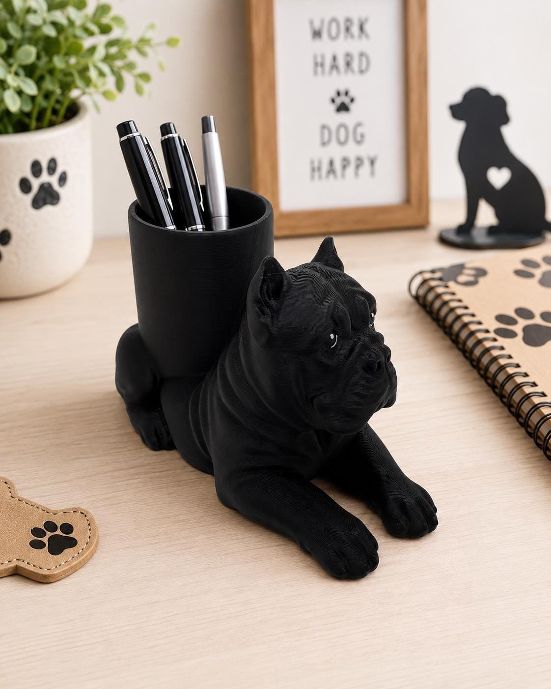 Cane Corso Pen Holder shown from another angle