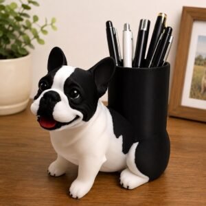 Pied French Bulldog Pen Holder by Four Loyal Paws