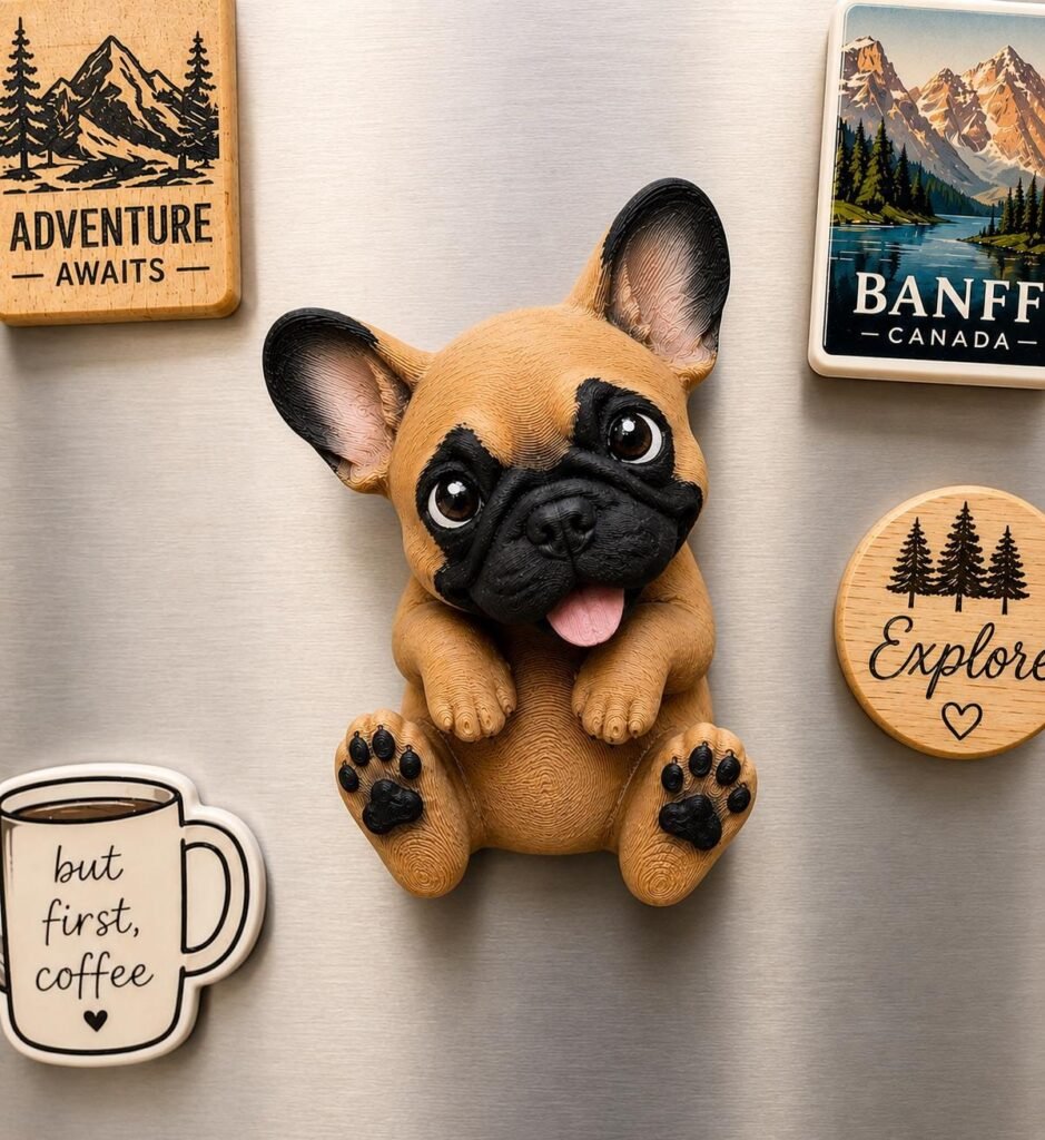 French Bulldog Magnet displayed in a styled product setting