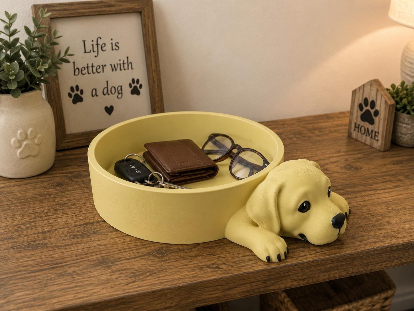 Additional angle of the Labrador Retriever Catch All Bowl showing its shape, size, or use