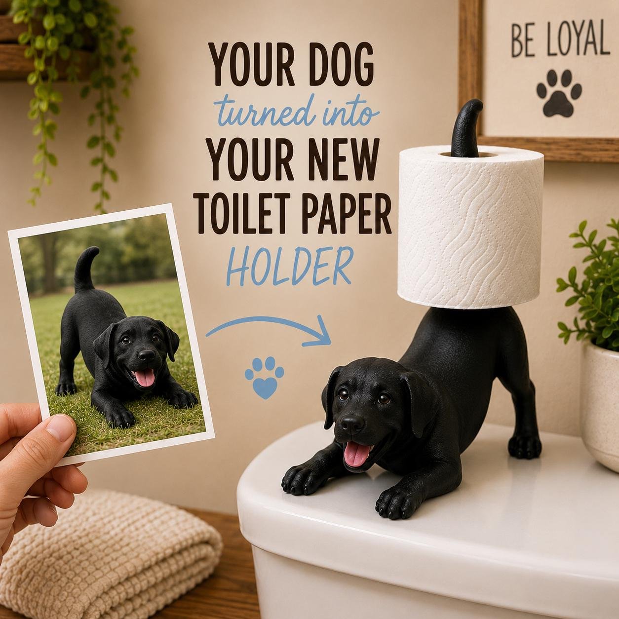 Custom Photo To Dog Toilet Paper Holder