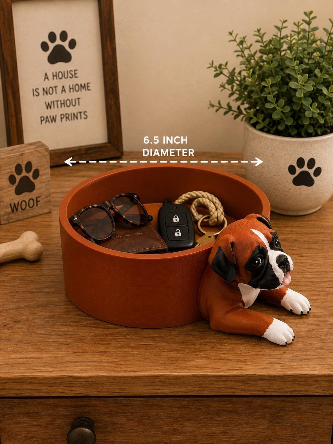 Additional angle of the Boxer Catchall Tray showing its shape, size, or use