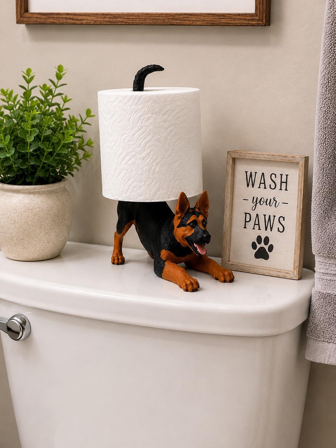 German Shepherd Toilet Paper Holder