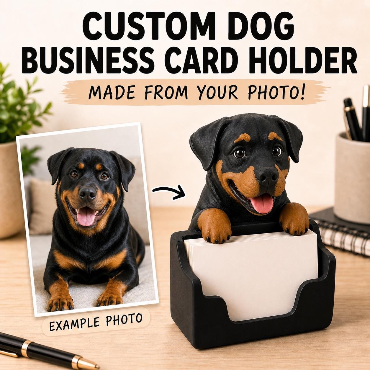 Custom Dog Business Card Holder From Photo