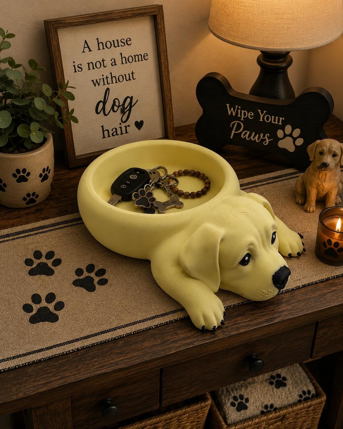 Second view of the Yellow Lab Catch All Tray showing its design and functional details