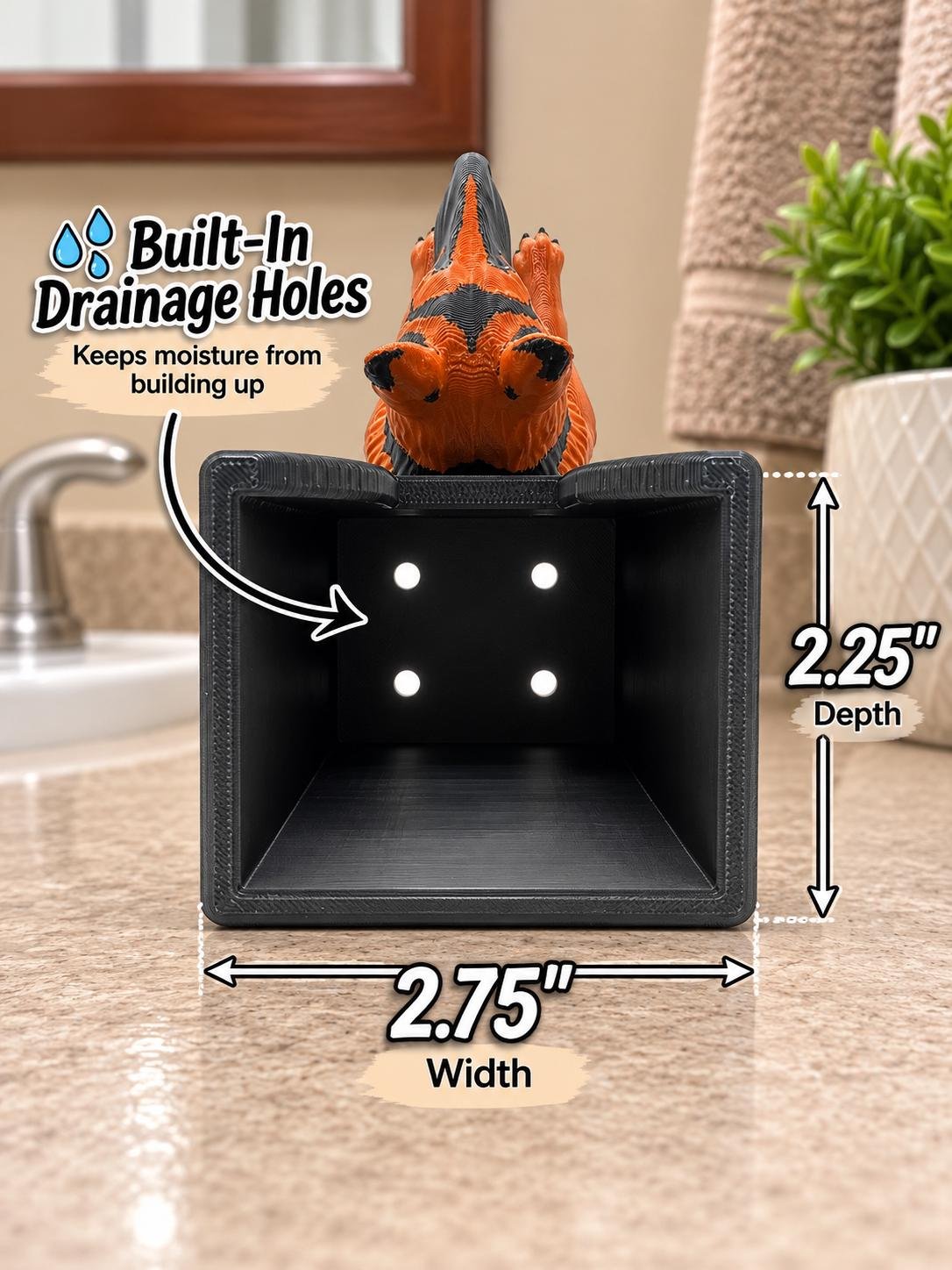 Additional angle of the German Shepherd Foam soap holder showing its shape, size, or use