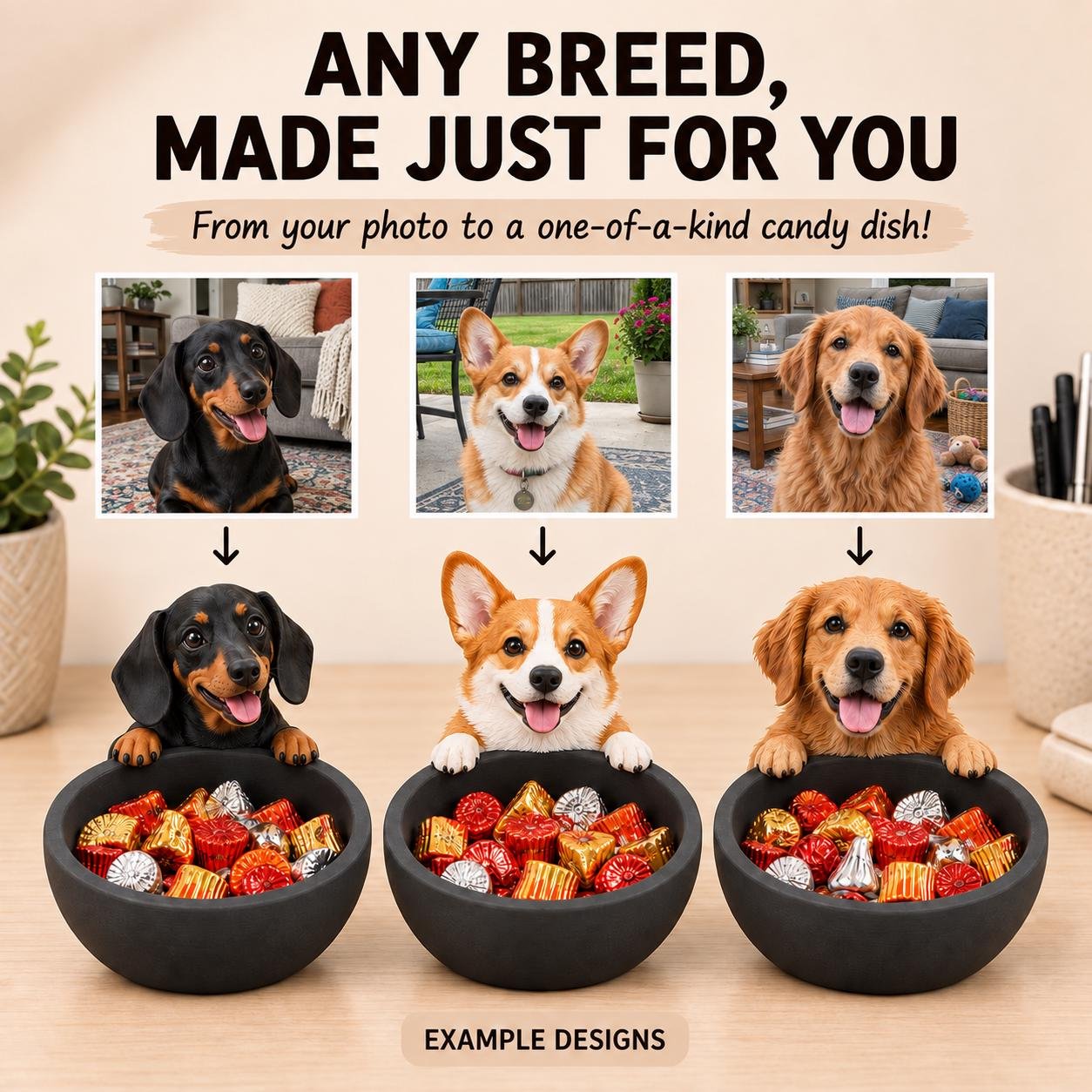 Additional angle of the photo to candy dish custom products showing its shape, size, or use