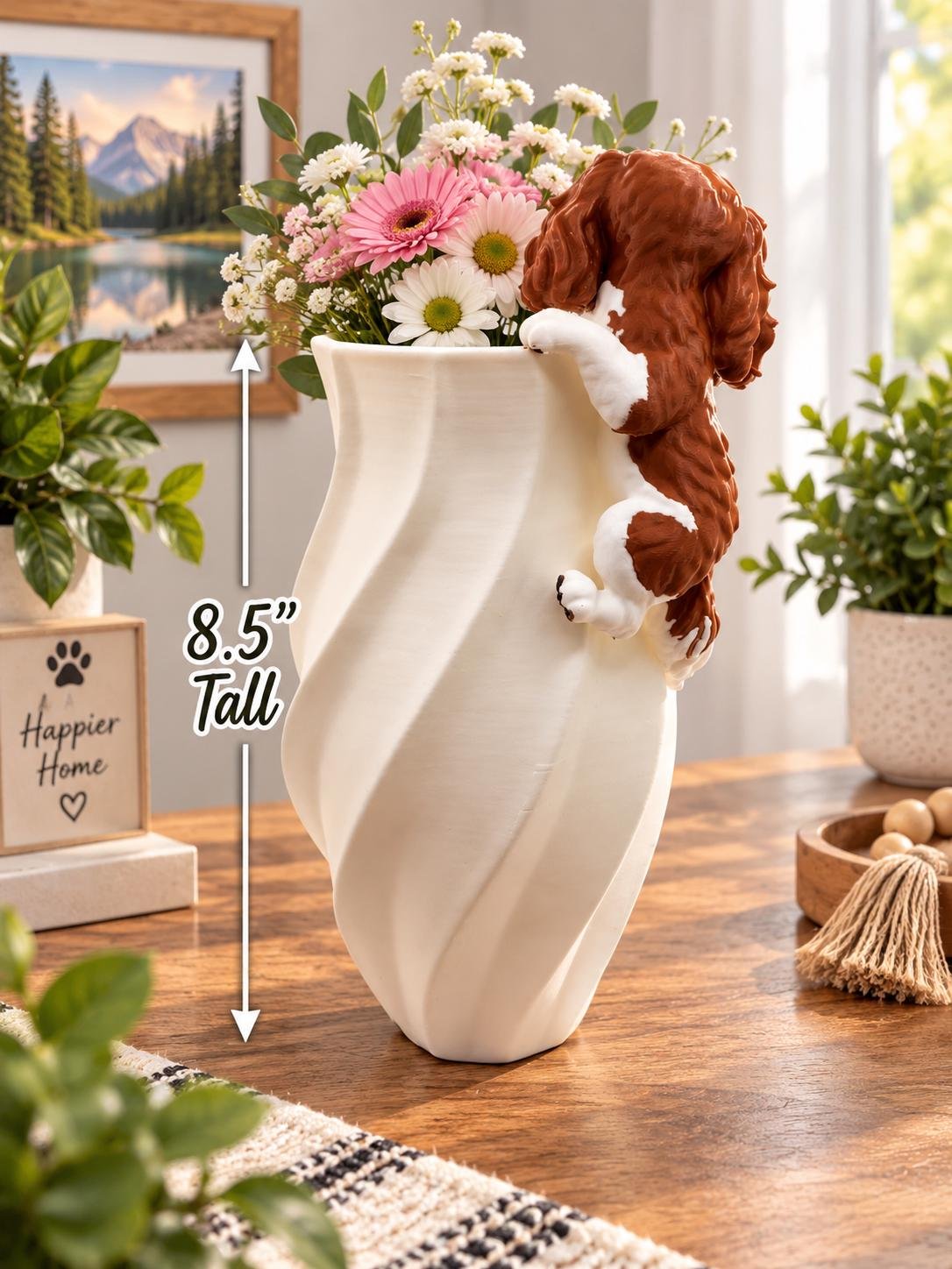 Second view of the Cavalier King Charles vase product showing its design and functional details