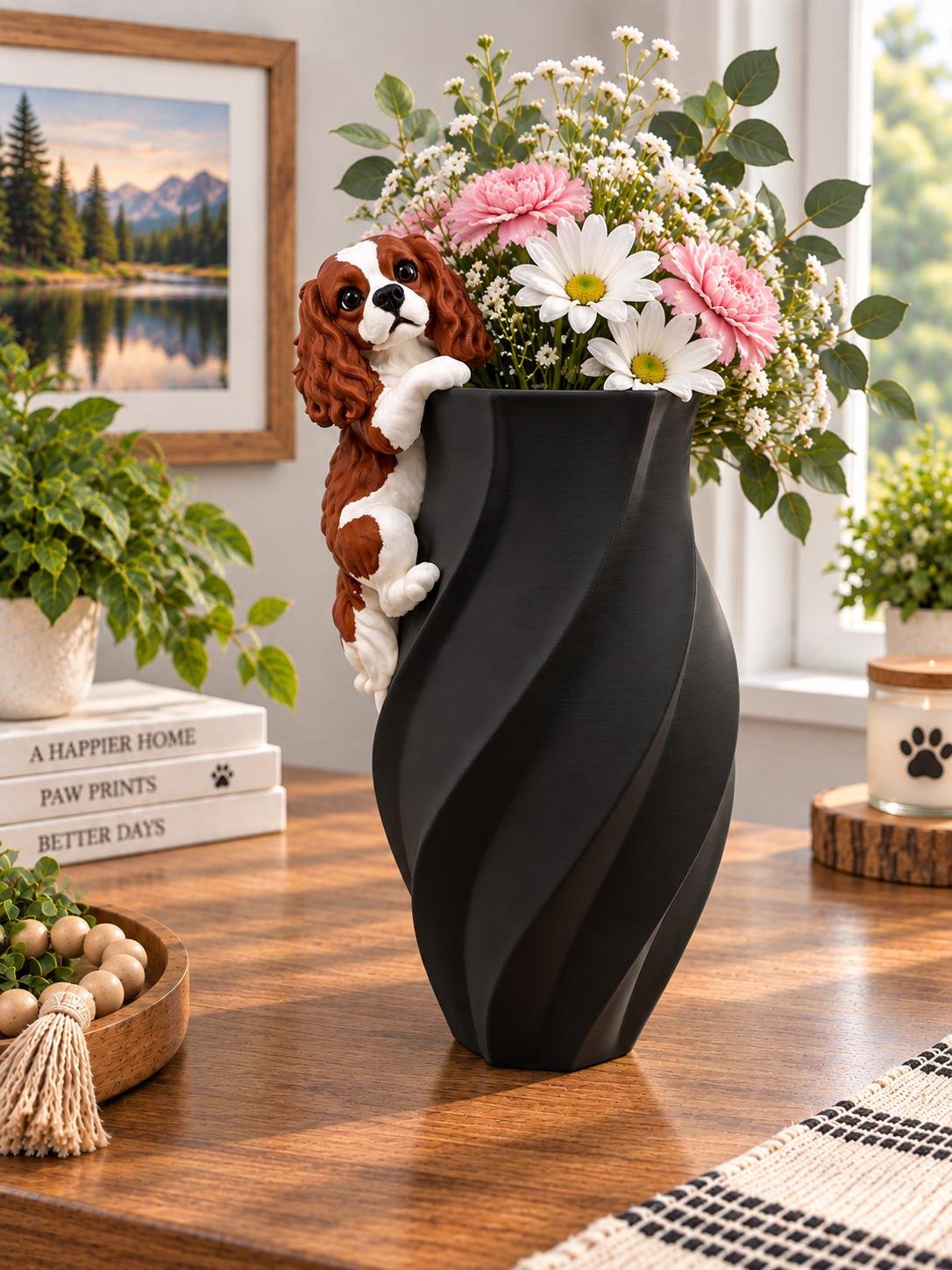 Additional angle of the Cavalier King Charles vase product showing its shape, size, or use