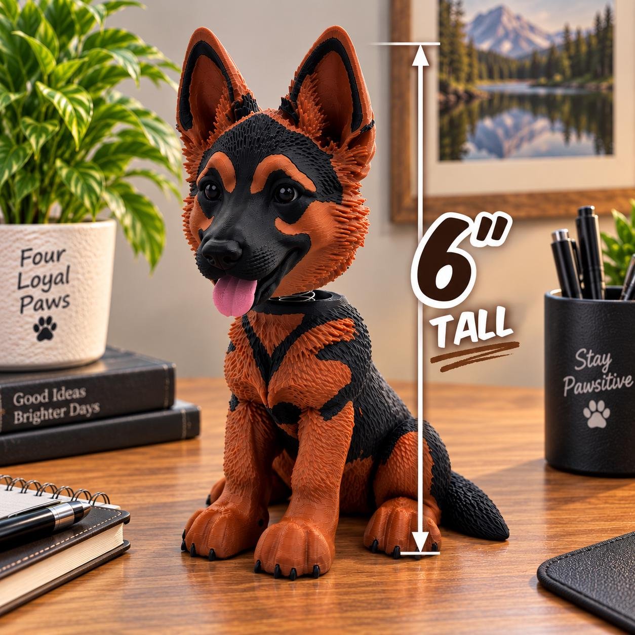 Second view of the German shepherd bobble head product showing its design and functional details